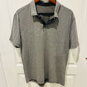 Lululemon Men's Evolution Short Sleeve Polo Shirt Heathered Gray Size XL